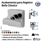 Acabamento Para Registro 3/4” 1/2” E 1 Bella Clássica 222 Fan