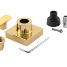 Acabamento Para Registro Quadrado Alavanca Dourado Brilhante