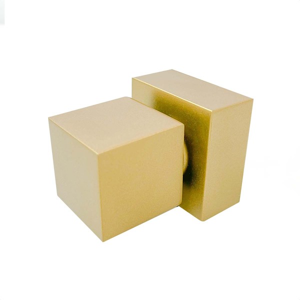 Acabamento Quadrado Metal Dourado Registro Pressão e Gaveta 1