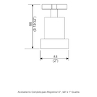 Acabamento Registro Base Deca1/2 E 3/4 E 1 (pequeno)  Quadra