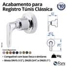 Acabamento Registro Base Deca 3/4" Tunis Clássica 509c262 Cro