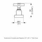 Acabamento Registro Base Deca  1/2 E 3/4 E 1 (pequeno) - Slim