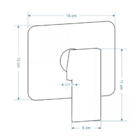 Acabamento Registro Monocomando Metal Quadrado Base Deca
