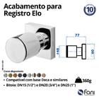 Acabamento Registro Pequeno 3/4 Elo Cromado Fani