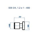 Acabamento Registro Pequeno 3/4 Elo Grafite Liso Fani