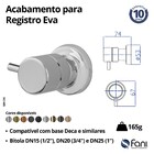 Acabamento Registro Pequeno 3/4 Eva Grafite Escovado Fani