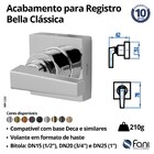 Acabamento Registro Pequeno Bella Clássica Preto Brilho Fani