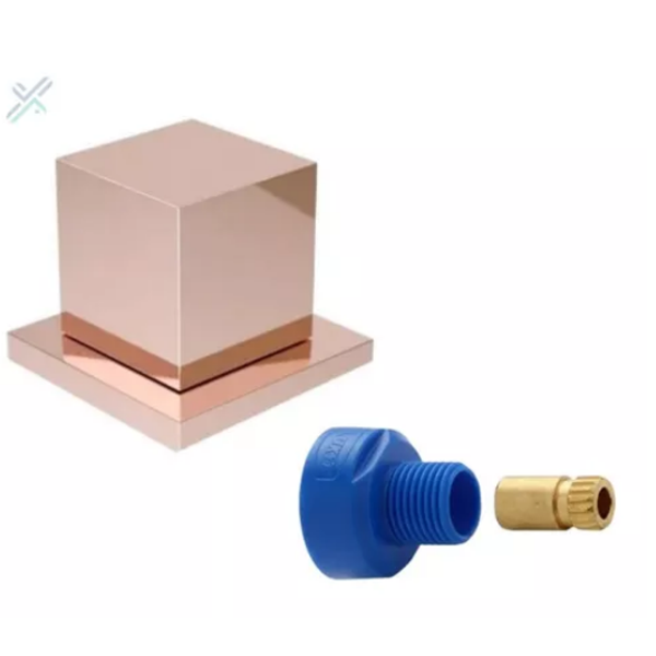 Acabamento Registro Quadrado 3/4 Rose Brilhante + Conv Docol