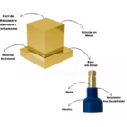 Acabamento Registro Quadrado Dourado Brilho + A/d Fabrimar