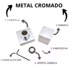 Acabamento Registro Quadrado Luxo Metal Cromado Padrão Deca