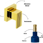 Acabamento Registro Quadrado Padrão Fabrimar Gold Barcelona