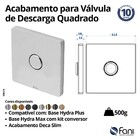 Acabamento Válvula Descarga E Conversor Slim Preto Fani