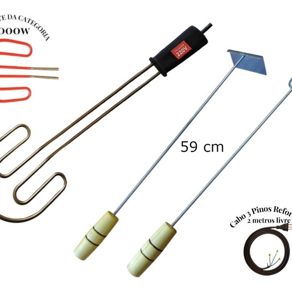 Acendedor Elétrico Churrasqueira À Carvão + Garfo E Rastelo 2