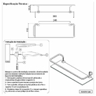 Acessório Banheiro Lavatório Porta Shampoo Vidro Luxo 30cm