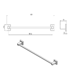 Acessório Porta Toalha Simples 60cm Aço Inox