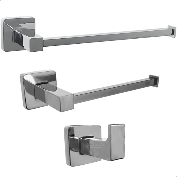 Acessórios Banheiro Cromado Inox Papeleira Gancho Toalheiro