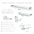 Acessórios Banheiro Em Vidro Com Prateleira Exclusive 701ex G