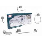 Acessórios De Banheiro Metal Japi Com 5 Peças Lótus Quadrado