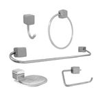 Acessórios De Banheiro Metal Japi Com 5 Peças Lótus Quadrado