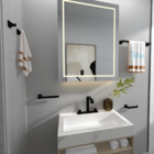 Acessórios De Banheiro Preto Fosco Linha Luxo 4 Pçs Parede