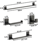 Acessórios De Banheiro Quadrado Slim Inox Kit 4 Peças Preto