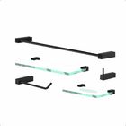 Acessórios Kit para Banheiro Preto Fosco 5 Peças 2110 Troia