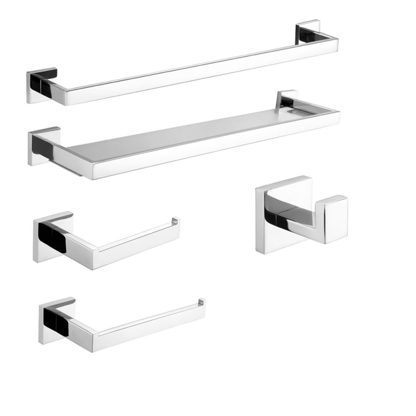 Acessórios Para Banheiro Completo 5 Peças Aço inox Polido