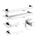 Acessórios Para Banheiro Completo 5 Peças Aço inox Polido