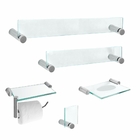 Acessórios Para Banheiro Em Vidro 5 Peças Retrô 220rt Grego M