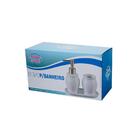 Acessórios Para Banheiro Lavabo 3 Peças Paris Branco E Prata