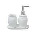 Acessórios Para Banheiro Lavabo 3 Peças Paris Branco E Prata