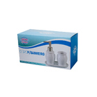 Acessórios Para Banheiro Lavabo 3 Peças Paris Branco E Prata