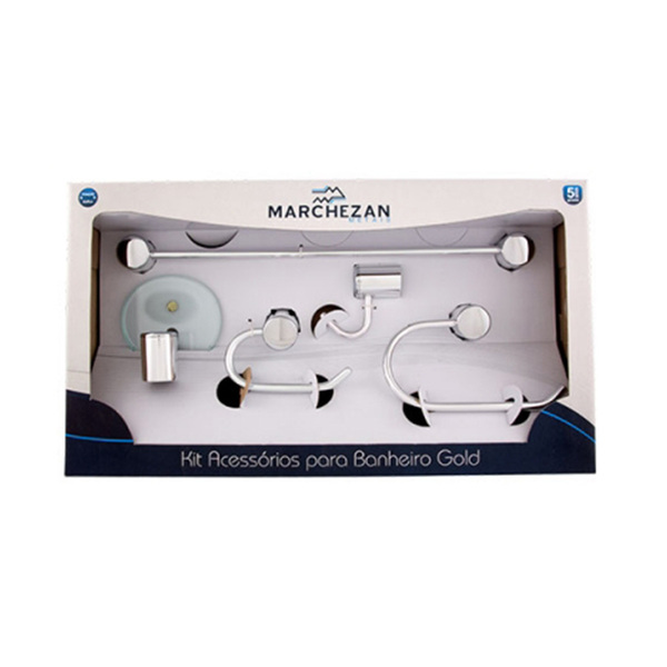 Acessórios Para Banheiro Marchezan Gold Kit Peças Cromado