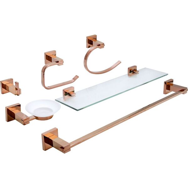 Acessórios Para Banheiro Quadrado 6 Peças São Francisco Pingo