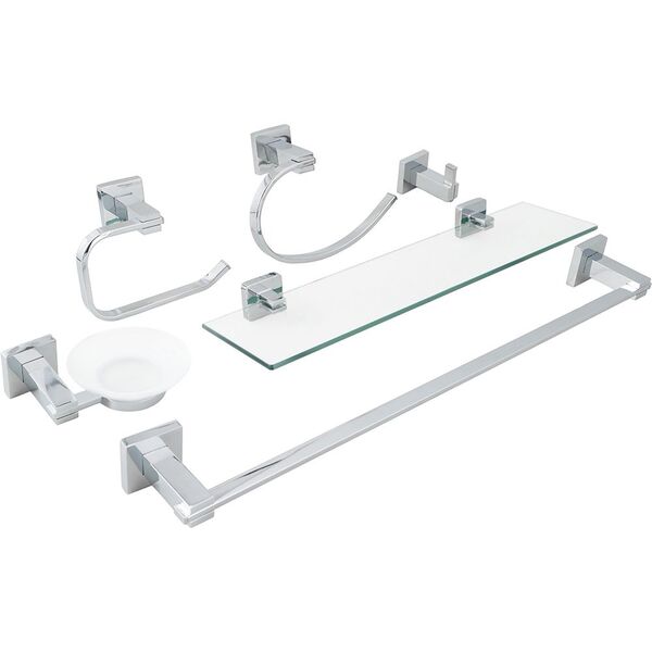 Acessórios Para Banheiro Quadrado 6 Peças São Francisco Pingo