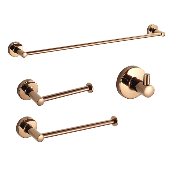 Acessórios Para Banheiro Rose 4 Pçs Em Metal Linha Luxo