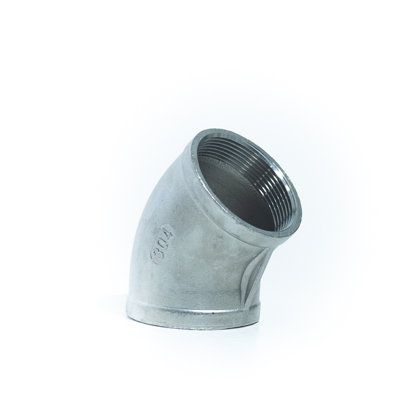 Aci-5 Cotovelo Aço Inox 304 45 Graus Rosca Fêmea Rosca Npt Ø3