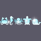 Acrílico Decorativo Espelhado Fundo Do Mar Azul