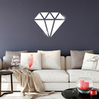 Acrílico Decorativo Espelhado Prata Formato De Diamante