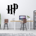 Acrílico Decorativo Espelhado Preto Iniciais HP