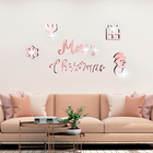 Acrílico Decorativo Espelhado Vermelho Feliz Natal Em Inglês