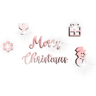 Acrílico Decorativo Espelhado Vermelho Feliz Natal Em Inglês