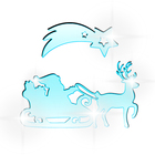 Acrílico Espelhado Azul Papai Noel Na Noite De Natal