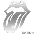 Acrílico Espelhado Decorativo Prata Em Formato De Boca