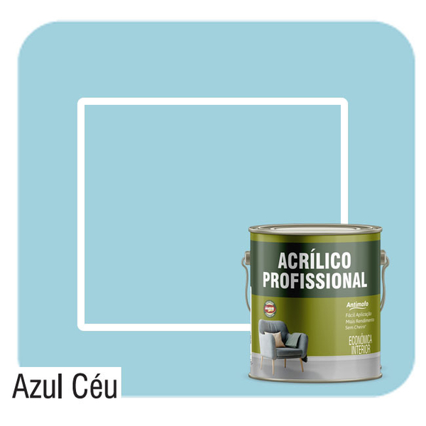 Acrílico Profissional Fosco - 3.6l Sem Cheiro Maza - Azul Céu
