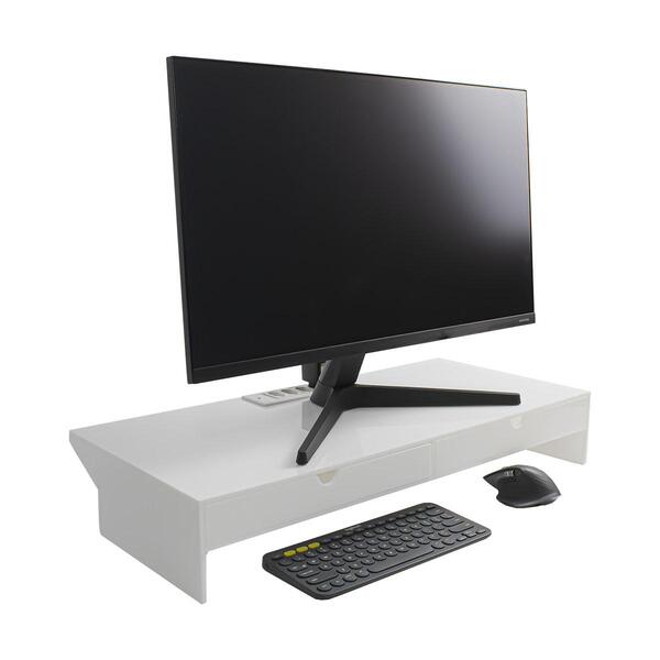 Acrílico Ultimate Desk Setup Station Branco Com 4 Tomadas