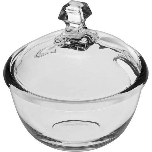Açucareiro 12x12x12cm 270ml Vidro Transparente Com Tampa