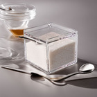 Açucareiro Acrílico 5mm Premium Com Colher Aço Inox E Tampa