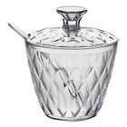 Açucareiro Com Colher Glamour Estilo Cristal Para Hora Do Caf