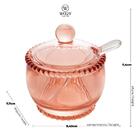 Açucareiro Com Colher Wolff Pearl De Cristal Rosa 10cm X 8cm